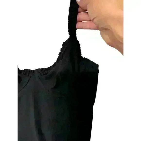 TORY BURCH ONE PIECE SOLID RUFFLE UNDER WIRE BLACK S/P SWIMSUIT / BODYSUIT - Picture 12 of 15